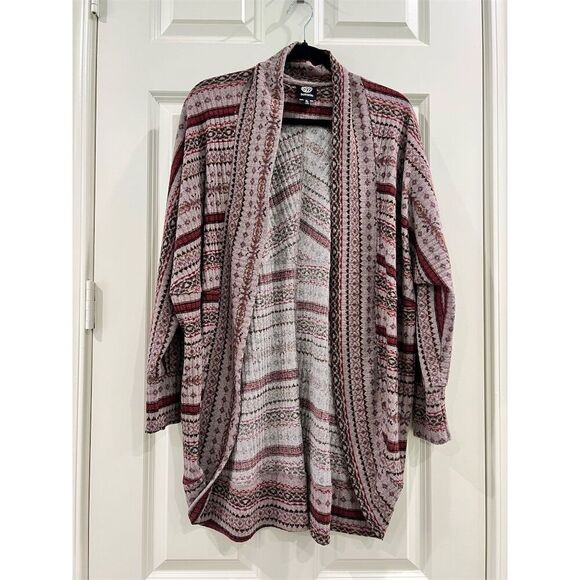 Bobeau Women's XL Multicolor Geometric Open Front Cardigan Coatigan - Picture 1 of 4